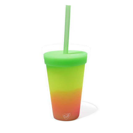 16 oz Straw Tumbler - Glow Green Omber