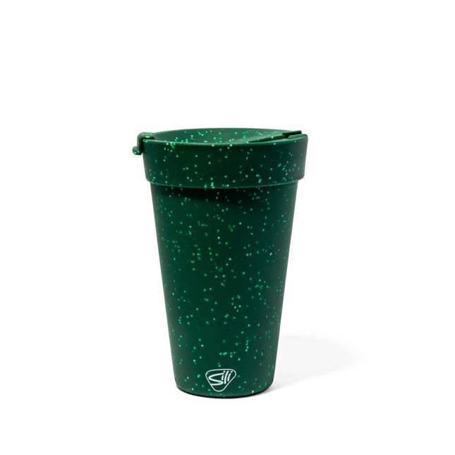 16 oz coffee tumbler - green speckle