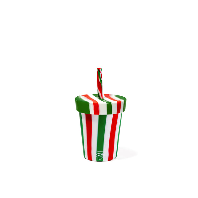 Candy Cane Collection - 8 oz Kids Straw Tumbler - Poinsettia