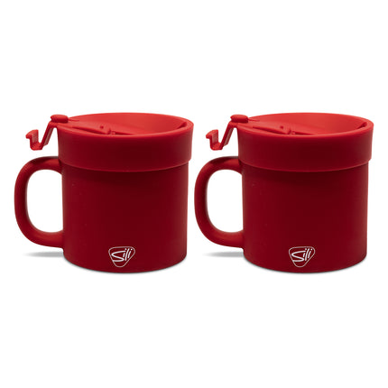Silipint Silicone 16 oz Coffee Mug With Flip Lid Pack of 2