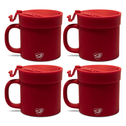 Silipint Silicone 16 oz Coffee Mug With Flip Lid Pack of 4