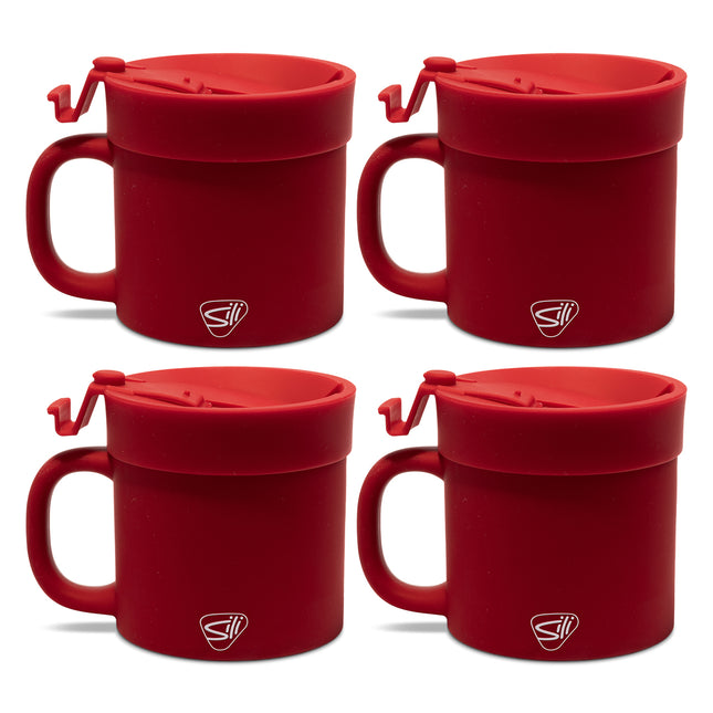 Silipint Silicone 16 oz Coffee Mug With Flip Lid Pack of 4