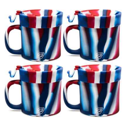 Silipint Silicone 16 oz Coffee Mug With Flip Lid Pack of 4