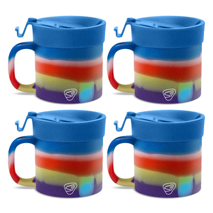 Silipint Silicone 16 oz Coffee Mug With Flip Lid Pack of 4