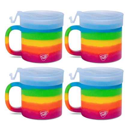 Silipint Silicone 16 oz Coffee Mug With Flip Lid Pack of 4