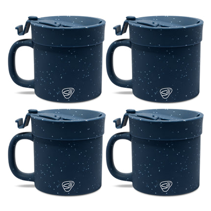 Silipint Silicone 16 oz Coffee Mug With Flip Lid Pack of 4