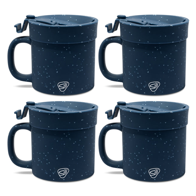 Silipint Silicone 16 oz Coffee Mug With Flip Lid Pack of 4