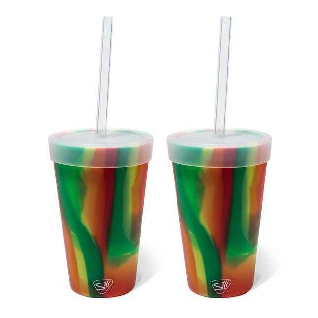 Silipint Silicone 16 oz Straw Tumbler Pack of 2