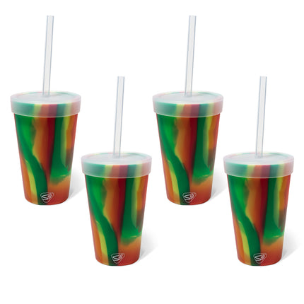 Silipint Silicone 16 oz Straw Tumbler Pack of 4