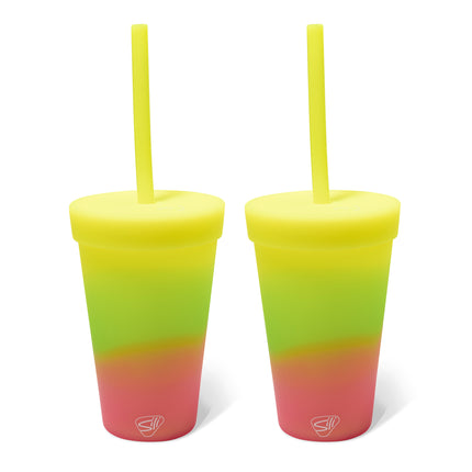 Silipint Silicone 16 oz Straw Tumbler Pack of 2