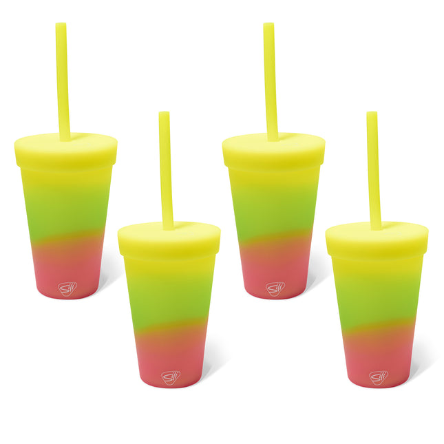 Silipint Silicone 16 oz Straw Tumbler Pack of 4