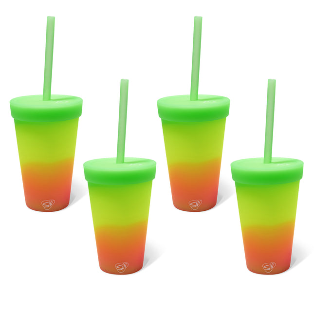 Silipint Silicone 16 oz Straw Tumbler Pack of 4