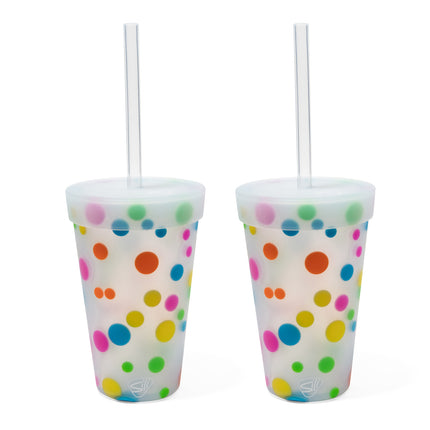 Silipint Silicone 16 oz Straw Tumbler Pack of 2