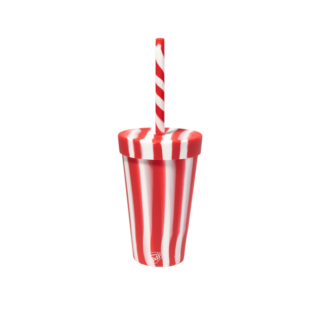 Silipint Silicone 16 oz Candy Cane Collection Straw Tumbler