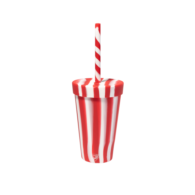 Silipint Silicone 16 oz Candy Cane Collection Straw Tumbler