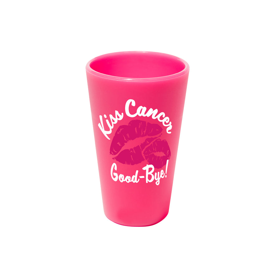 16 oz pint glass with Kiss Cancer Goodbye - Lilly Pilly