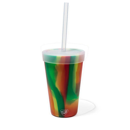16 oz straw tumbler - hibiscus