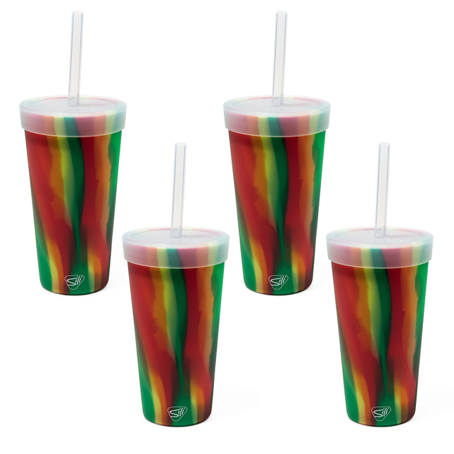 Silipint Silicone 22 oz Straw Tumbler Pack of 4