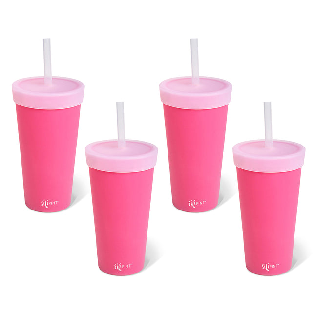 Silipint Silicone 22 oz Straw Tumbler Pack of 4