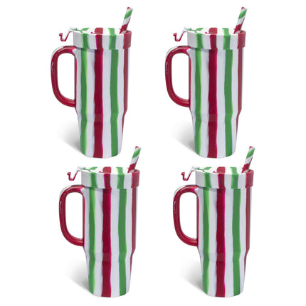 Silipint Silicone 32 oz Humbler (Handled Straw Tumbler) Pack of 4