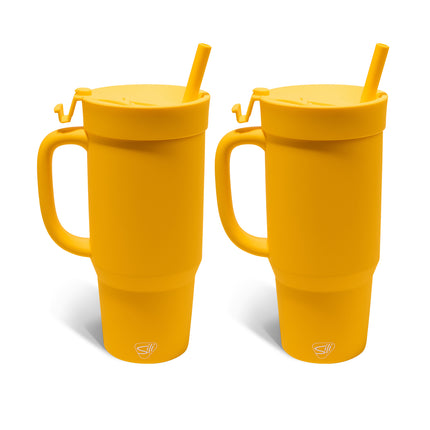 Silipint Silicone 32 oz Humbler (Handled Straw Tumbler) Pack of 2