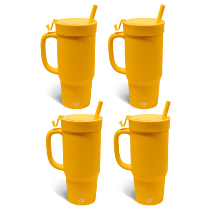 Silipint Silicone 32 oz Humbler (Handled Straw Tumbler) Pack of 4