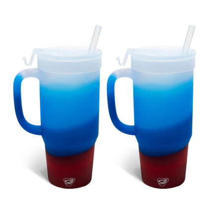 Silipint Silicone 32 oz Humbler (Handled Straw Tumbler) Pack of 2