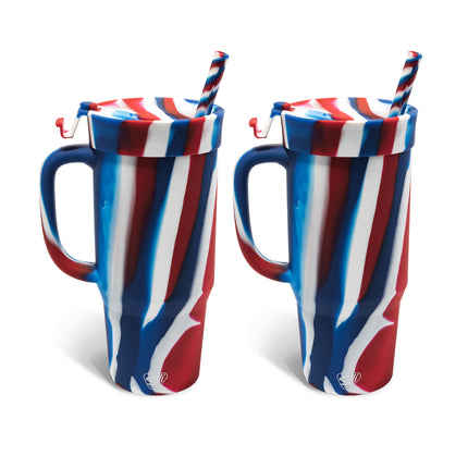 Silipint Silicone 32 oz Humbler (Handled Straw Tumbler) Pack of 2