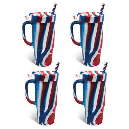 Silipint Silicone 32 oz Humbler (Handled Straw Tumbler) Pack of 4