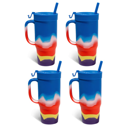 Silipint Silicone 32 oz Humbler (Handled Straw Tumbler) Pack of 4