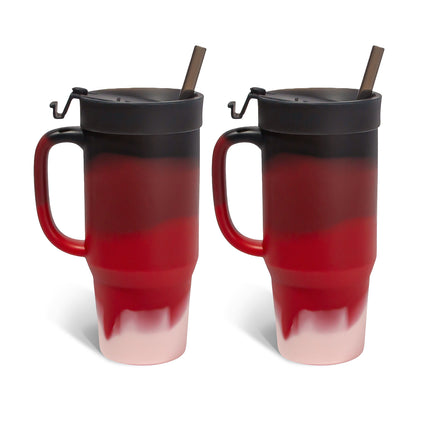 Silipint Silicone 32 oz Humbler (Handled Straw Tumbler) Pack of 2