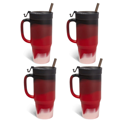 Silipint Silicone 32 oz Humbler (Handled Straw Tumbler) Pack of 4