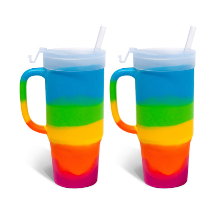 Silipint Silicone 32 oz Humbler (Handled Straw Tumbler) Pack of 2