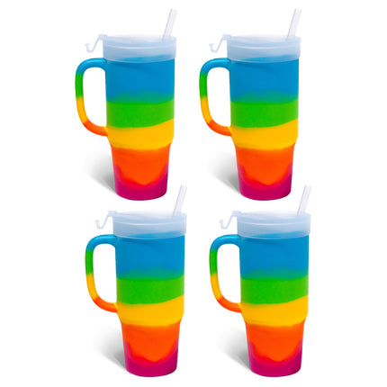 Silipint Silicone 32 oz Humbler (Handled Straw Tumbler) Pack of 4