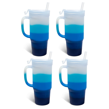 Silipint Silicone 32 oz Humbler (Handled Straw Tumbler) Pack of 4