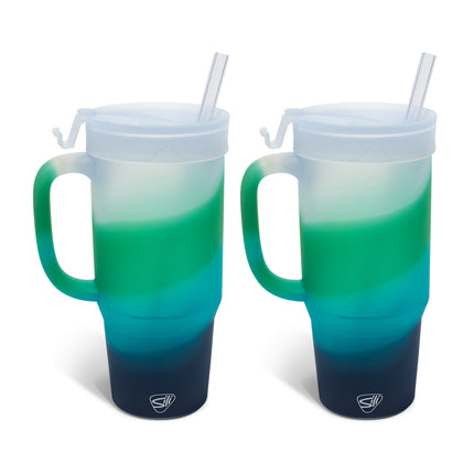 Silipint Silicone 32 oz Humbler (Handled Straw Tumbler) Pack of 2