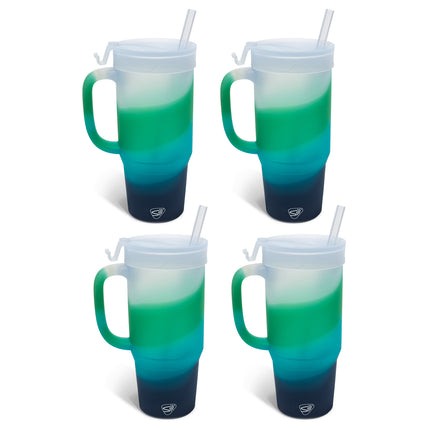 Silipint Silicone 32 oz Humbler (Handled Straw Tumbler) Pack of 4