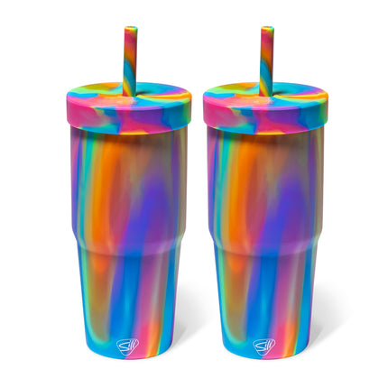 Silipint Silicone 32 oz Straw Tumbler Pack of 2