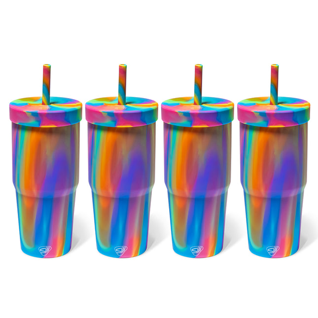 Silipint Silicone 32 oz Straw Tumbler Pack of 4