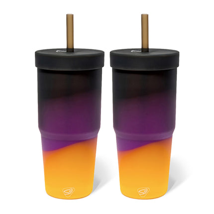 Silipint Silicone 32 oz Straw Tumbler Pack of 2