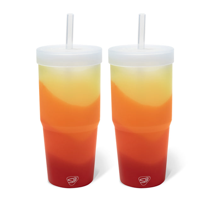 Silipint Silicone 32 oz Straw Tumbler Pack of 2