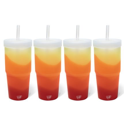 Silipint Silicone 32 oz Straw Tumbler Pack of 4