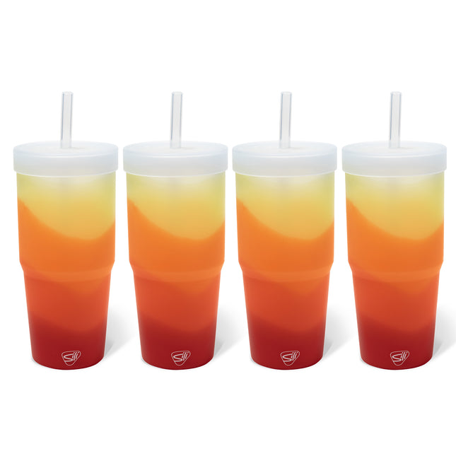 Silipint Silicone 32 oz Straw Tumbler Pack of 4