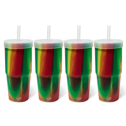 Silipint Silicone 32 oz Straw Tumbler Pack of 4