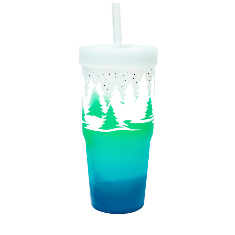 Eco Friendly 32 oz Silicone Tumbler with Straw Moon Beam