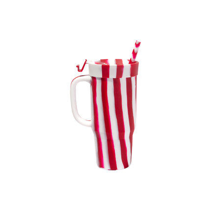 Candy Cane Collection - 32 oz Humbler (Handled Straw Tumbler) - Peppermint
