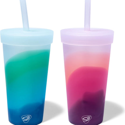 Silipint Silicone 22 oz Straw Tumbler Pack of 2