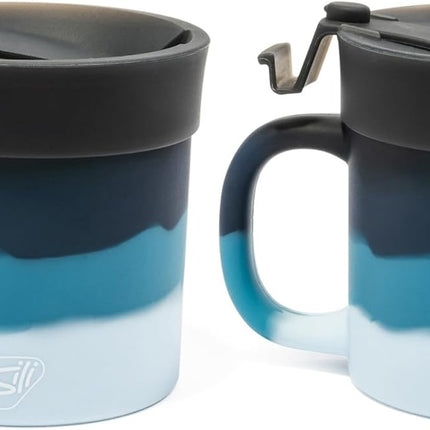 Silipint Silicone 16 oz Coffee Mug With Flip Lid Pack of 2
