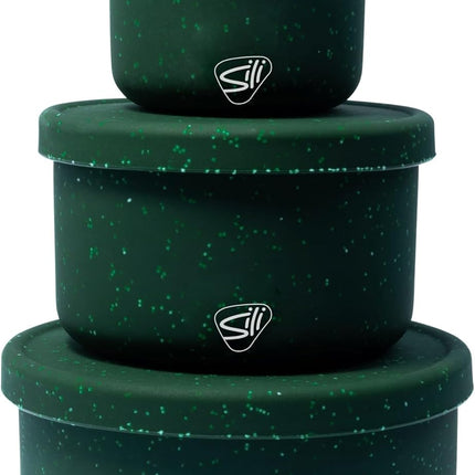 Silipint Silicone 10 oz, 20 oz, 30 oz Lidded Bowl Set