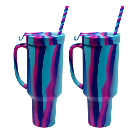 Silipint Silicone 64 oz WTFumbler (Handled Straw Tumbler) Pack of 2